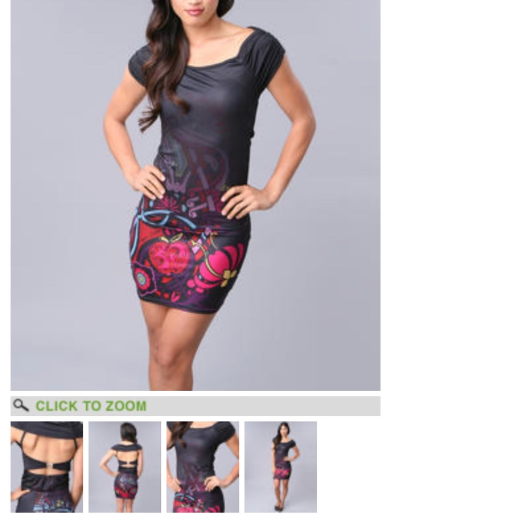 Y2K APPLE BOTTOMS Tattoo Colorful Cut-Out OPEN Back Dress PLUS SIZE 3X